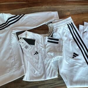 NWT Adidas kids size medium white & black tracksuit & tee